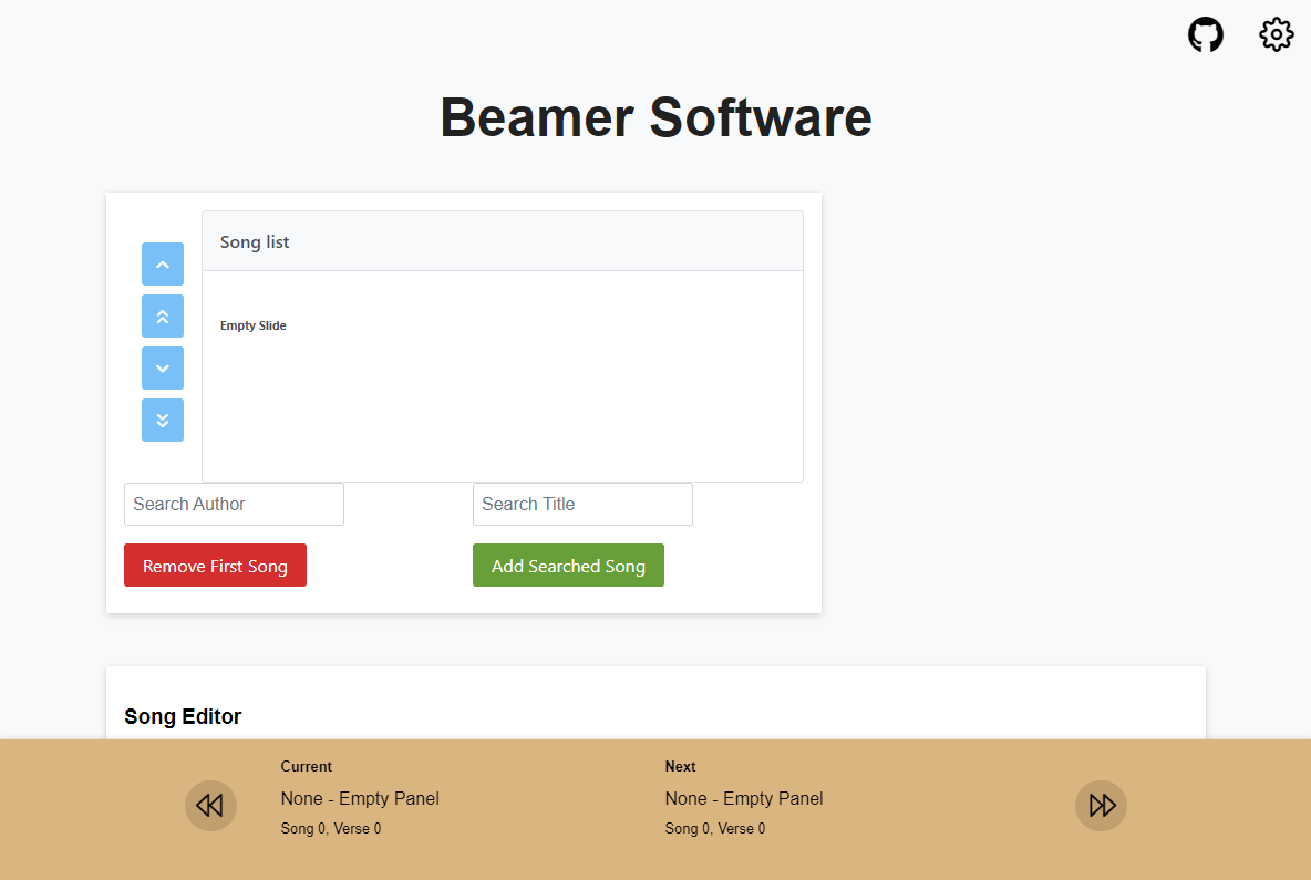 A screenshot of the Beamer Software